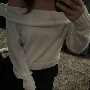 Hollister Off-Shoulder Cream Sweater